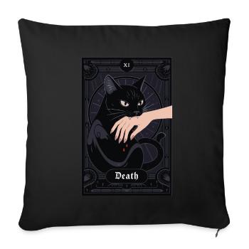 Tarot Card - Throw Pillow Cover 17.5” x 17.5” - black - Front