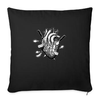 Broken heart - Love heartbreak - Throw Pillow Cover 17.5” x 17.5” - black - Front