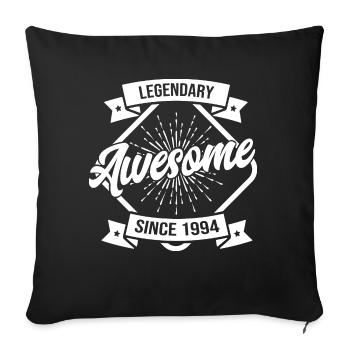 Birthday Vintage 1993: Legendary & Awesome - Throw Pillow Cover 17.5” x 17.5” - black - Front