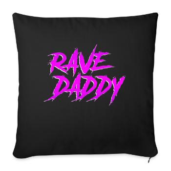 Rave Daddy EDM Rave Festival Mens Outfit - Throw Pillow Cover 17.5” x 17.5” - black - Front