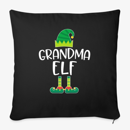 Christmas Holiday Grandma Elf Matching Family Gift - Throw Pillow Cover 17.5” x 17.5”