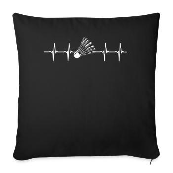 Badminton, Badminton Player - Throw Pillow Cover 17.5” x 17.5” - black - Front