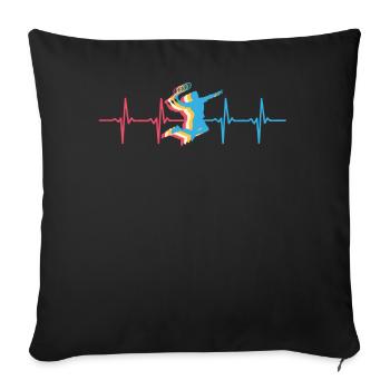 Badminton, Badminton Player - Throw Pillow Cover 17.5” x 17.5” - black - Front