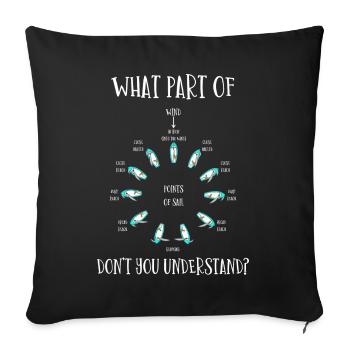 man over boeard maneuver, sailor, sailing - Throw Pillow Cover 17.5” x 17.5” - black - Front