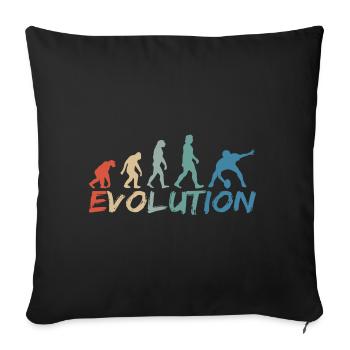 Rugby Evolution Vintage - Throw Pillow Cover 17.5” x 17.5” - black - Front