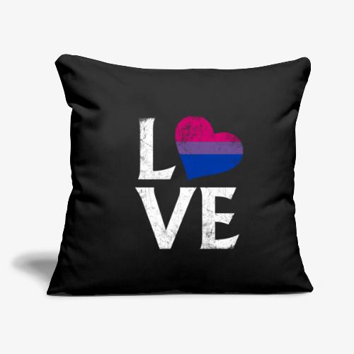 Bisexual Pride Stacked Love - Throw Pillow Cover 17.5” x 17.5”