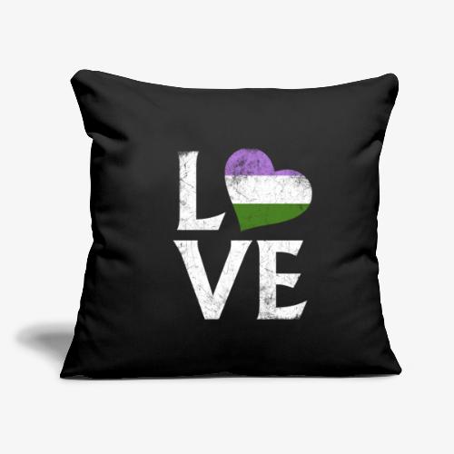 Genderqueer Pride Stacked Love - Throw Pillow Cover 17.5” x 17.5”