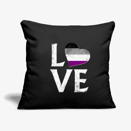 Asexual Pride Stacked Love - Throw Pillow Cover 17.5” x 17.5”