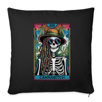 Tarot Card - Throw Pillow Cover 17.5” x 17.5” - black - Front