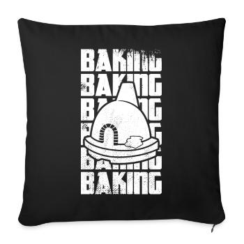 Funny Baking - Throw Pillow Cover 17.5” x 17.5” - black - Front