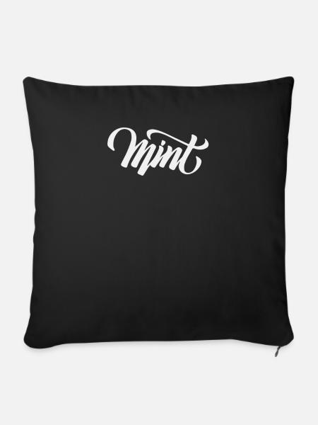 Mint - Throw Pillow Cover 17.5” x 17.5” - black
