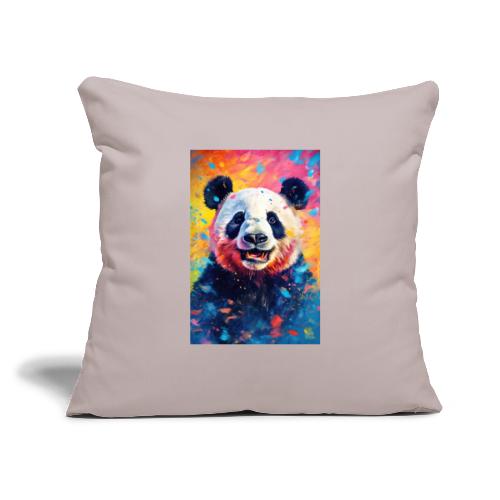 Paint Splatter Panda Bear - Throw Pillow Cover 17.5” x 17.5”