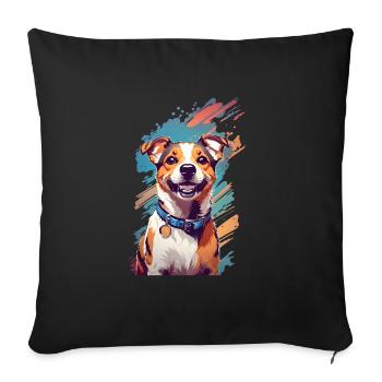 Jack's Jolly Brushstrokes - Throw Pillow Cover 17.5” x 17.5” - black - Front