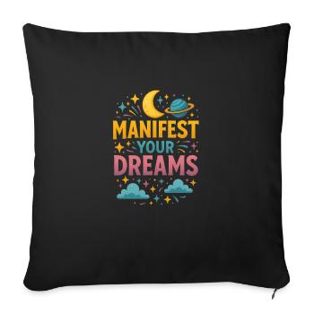 Dream - Throw Pillow Cover 17.5” x 17.5” - black - Front