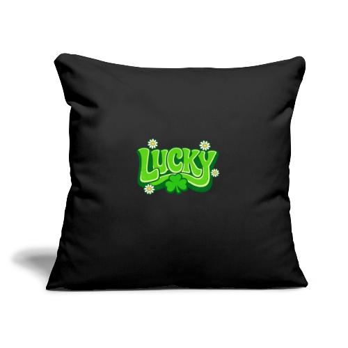 Lucky 70s Retro T-Shirt - Throw Pillow Cover 17.5” x 17.5”