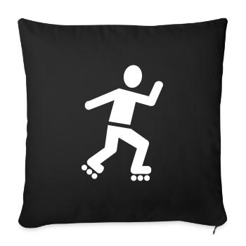 Inline Skating - Throw Pillow Cover 17.5” x 17.5” - black - Front