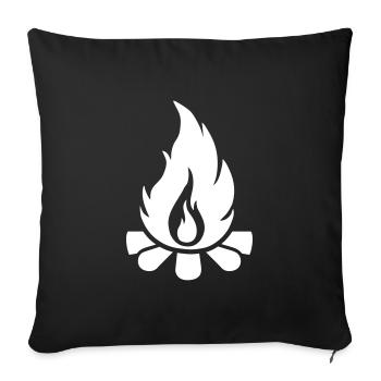 Camping - Throw Pillow Cover 17.5” x 17.5” - black - Front