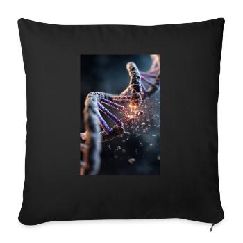 DNA Breakdown Explosion - Throw Pillow Cover 17.5” x 17.5” - black - Front