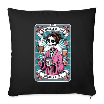 Tarot Card - Throw Pillow Cover 17.5” x 17.5” - black - Front