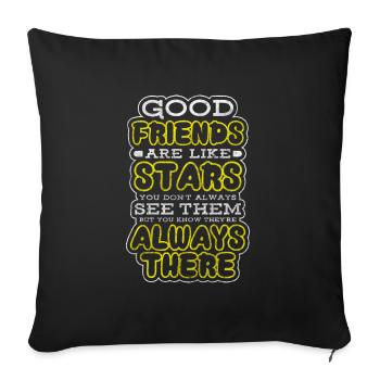 Friendship Love Sibling Sweet - Throw Pillow Cover 17.5” x 17.5” - black - Front