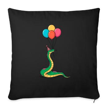 Celebration Serpent - Throw Pillow Cover 17.5” x 17.5” - black - Front