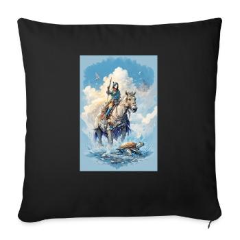 Infinity mind - Throw Pillow Cover 17.5” x 17.5” - black - Front
