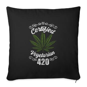 Marijuana Stoner Hashish Cbd - Throw Pillow Cover 17.5” x 17.5” - black - Front
