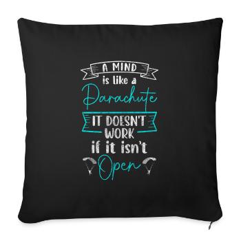 Parachute Sky Base Jumping - Throw Pillow Cover 17.5” x 17.5” - black - Front
