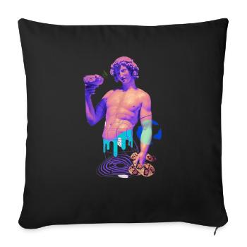 Vaporwave Aesthetic Clothes Vintage - Throw Pillow Cover 17.5” x 17.5” - black - Front