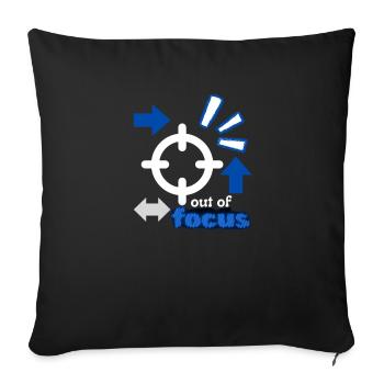 out of focus - Throw Pillow Cover 17.5” x 17.5” - black - Front