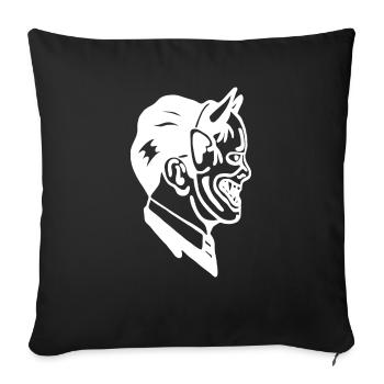 Man Mask Suit Devil - Throw Pillow Cover 17.5” x 17.5” - black - Front