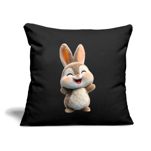 Joyful Baby Rabbit - Throw Pillow Cover 17.5” x 17.5”