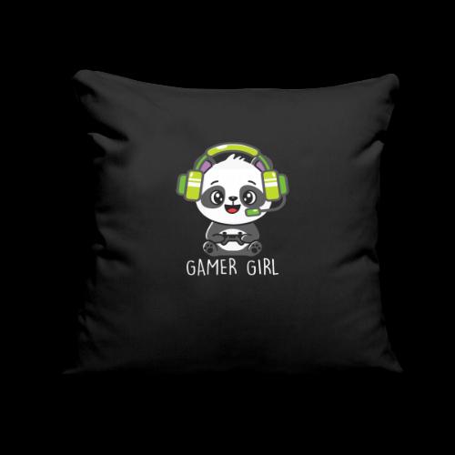 Cute Panda Gamer Girl - Throw Pillow Cover 17.5” x 17.5”
