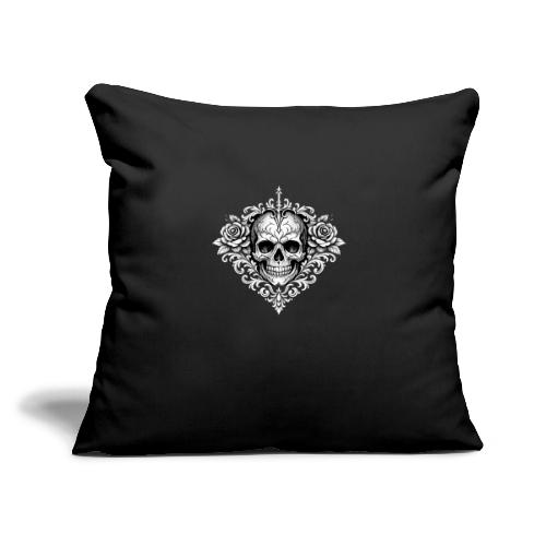 Gothic Filigree Skull - Throw Pillow Cover 17.5” x 17.5”