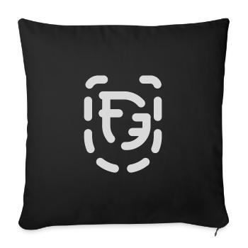 Circular Glyph Emblem - Throw Pillow Cover 17.5” x 17.5” - black - Front