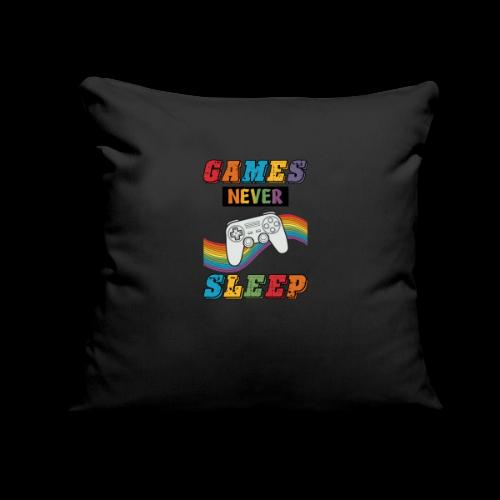 Games Never Sleep Rainbow - Throw Pillow Cover 17.5” x 17.5”