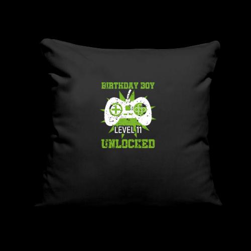 Birthday Boy: Level 11 Unlocked! - Throw Pillow Cover 17.5” x 17.5”