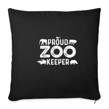 Proud Zookeeper Diligent Person Gift - Throw Pillow Cover 17.5” x 17.5” - black - Front