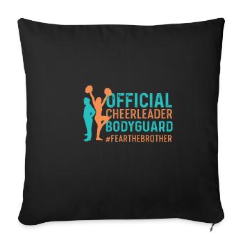 Official Cheerleader Bodyguard Backspotters Gift - Throw Pillow Cover 17.5” x 17.5” - black - Front
