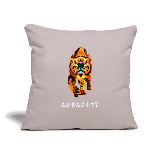 Audacity T shirt Design white letter - Throw Pillow Cover 17.5” x 17.5”