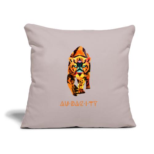Audacity T shirt Design Orange Letters - Throw Pillow Cover 17.5” x 17.5”