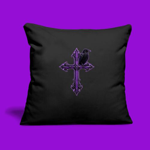 Gothix Raven Cross - Throw Pillow Cover 17.5” x 17.5”