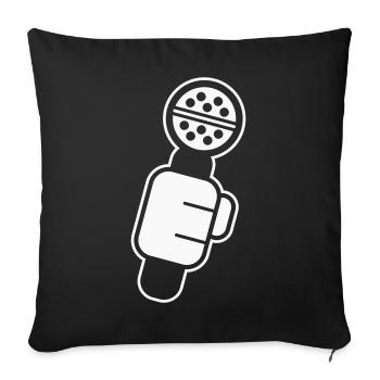 Microphone Check Hip Hop Rapper - Throw Pillow Cover 17.5” x 17.5” - black - Front
