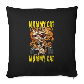 Mummies Bandage Monster Costume - Throw Pillow Cover 17.5” x 17.5” - black - Front