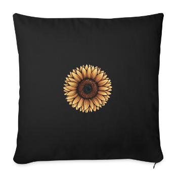 Sunflower Joy - Throw Pillow Cover 17.5” x 17.5” - black - Front