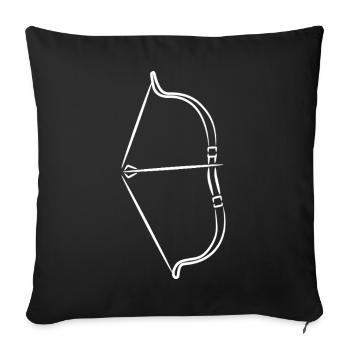 Bow and Arrow - Throw Pillow Cover 17.5” x 17.5” - black - Front