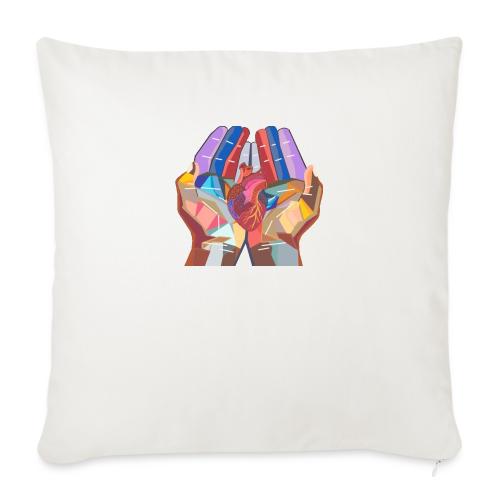 Heart in hand - Throw Pillow Cover 17.5” x 17.5”
