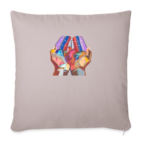 Heart in hand - Throw Pillow Cover 17.5” x 17.5”