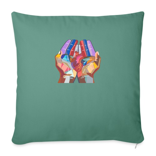Heart in hand - Throw Pillow Cover 17.5” x 17.5”