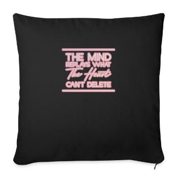 Heart & Mind - Throw Pillow Cover 17.5” x 17.5” - black - Front